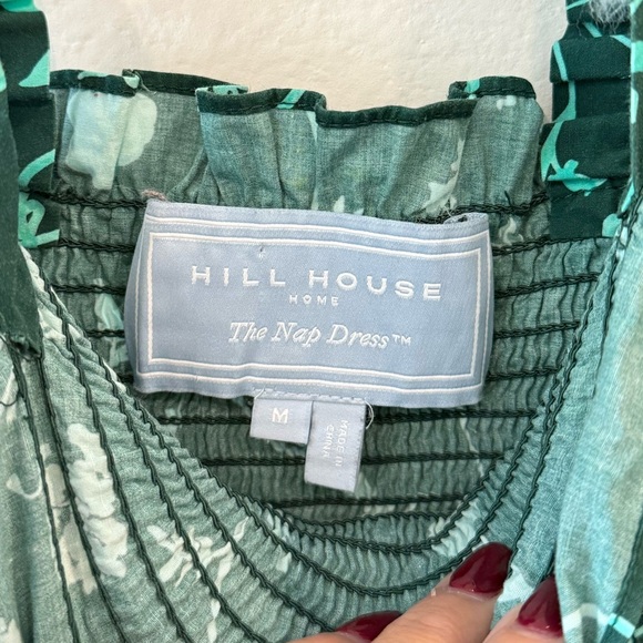 Hill House Ellie Nap Midi Dress Green Botanical Smocked Ruffle - Picture 5 of 6